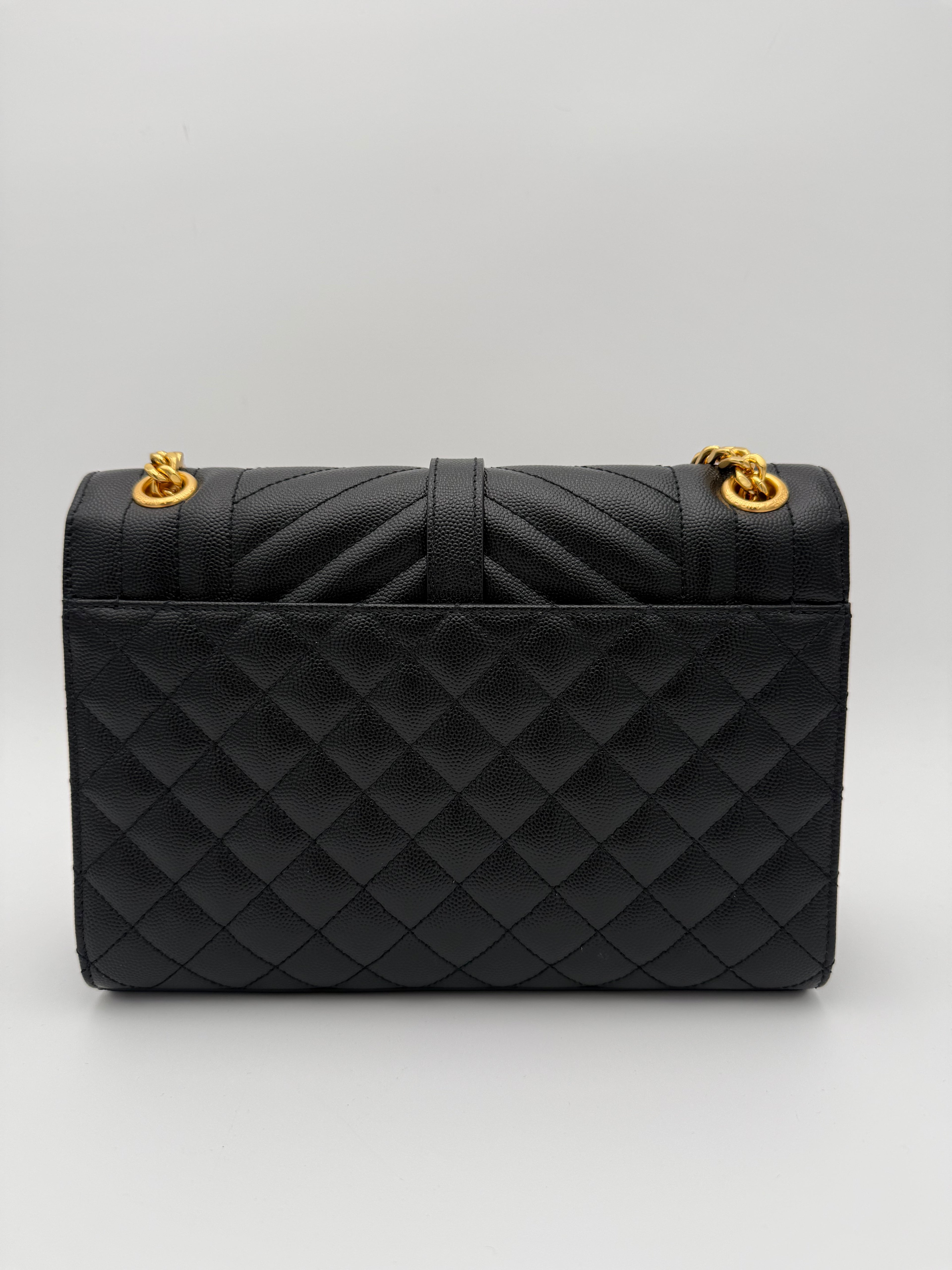 Saint Laurent Borsa Envelope Media a Tracolla in Pelle Nera - Mercatino di Ninni