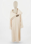 Salvatore Ferragamo Cappotto Couture in Lana Panna con Bottoni Gioiello Panna - Mercatino di Ninni