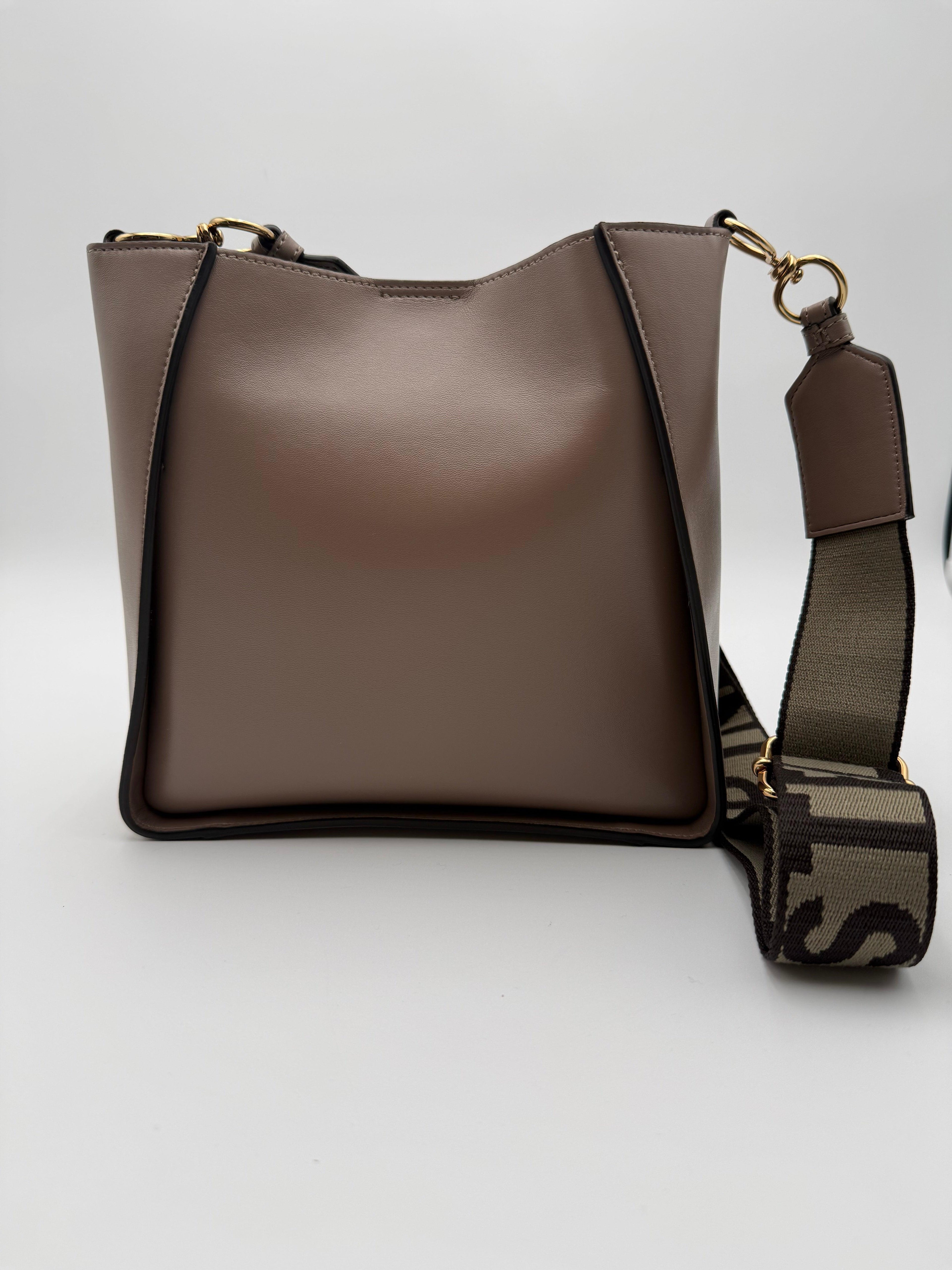 Stella McCartney Borsa Mini Tracolla con Logo Stella in Eco-Pelle Tortora - Mercatino di Ninni
