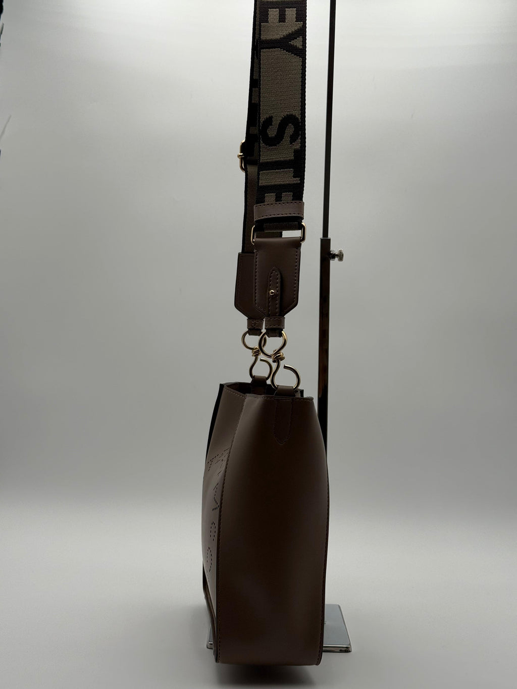 Stella McCartney Borsa Mini Tracolla con Logo Stella in Eco-Pelle Tortora - Mercatino di Ninni