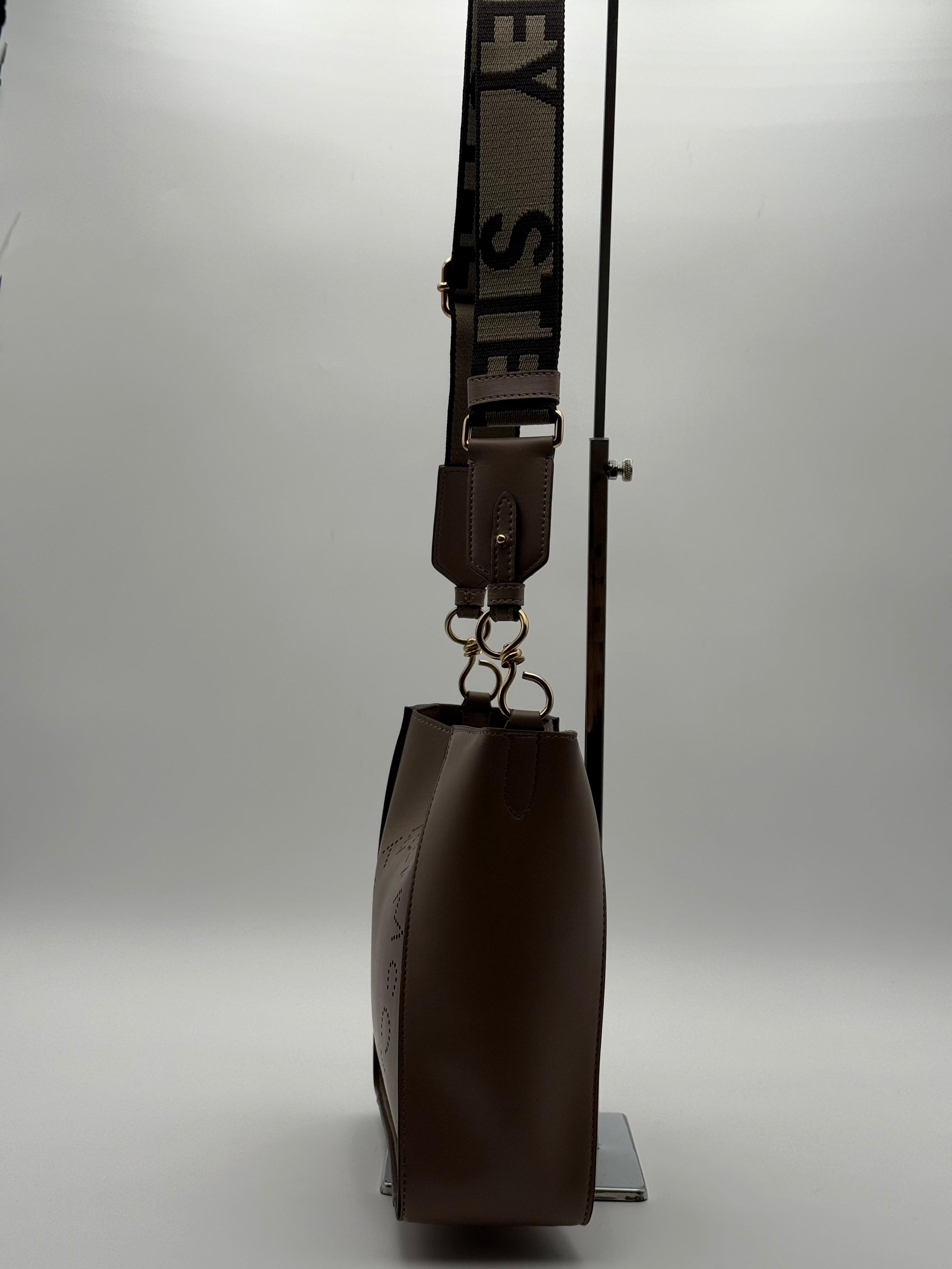Stella McCartney Borsa Mini Tracolla con Logo Stella in Eco-Pelle Tortora - Mercatino di Ninni
