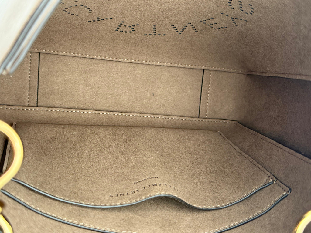 Stella McCartney Borsa Mini Tracolla con Logo Stella in Eco-Pelle Tortora - Mercatino di Ninni