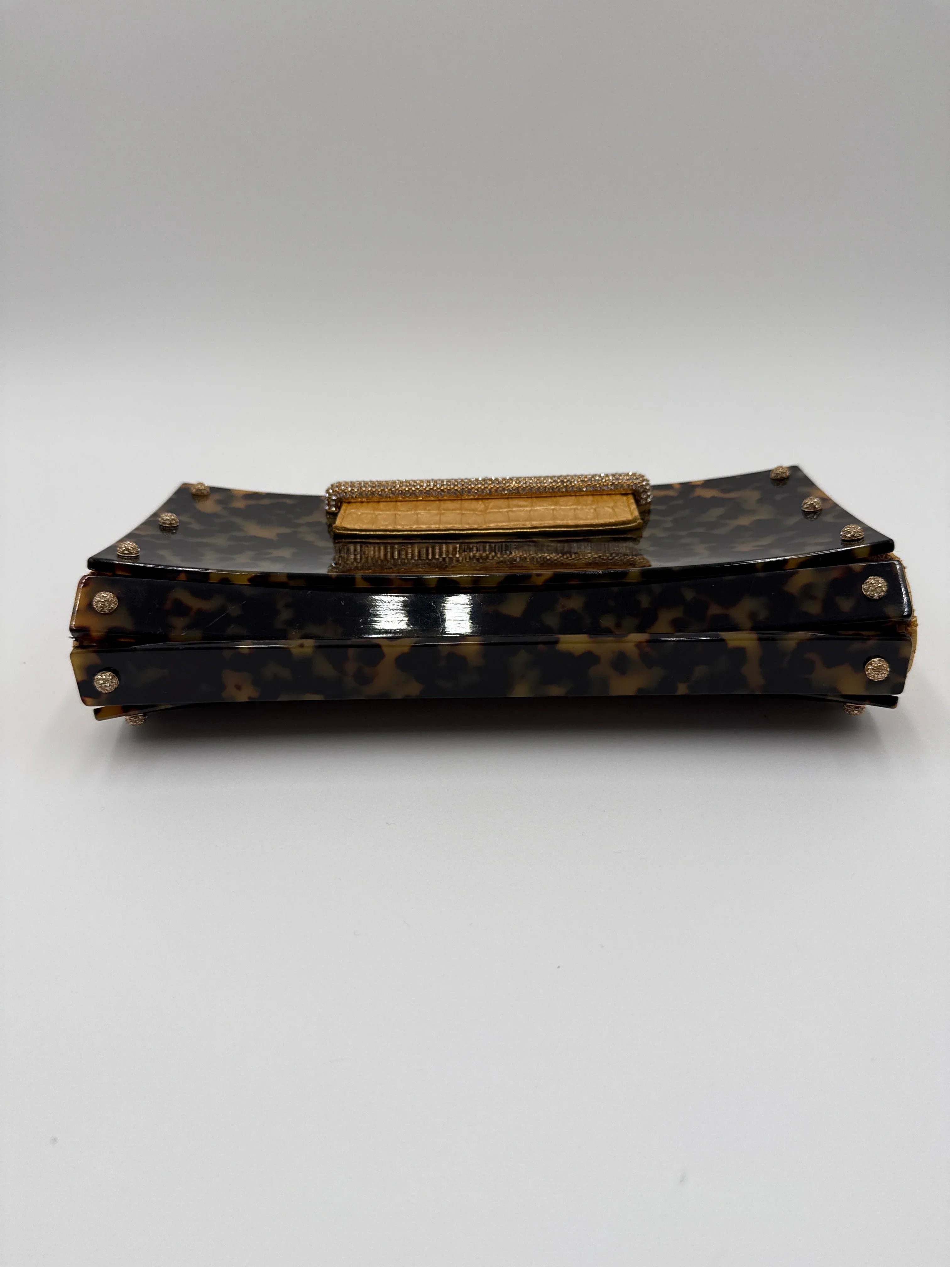 Valentino Garavani Pochette in finitura a Guscio Tartaruga Marrone - Mercatino di Ninni