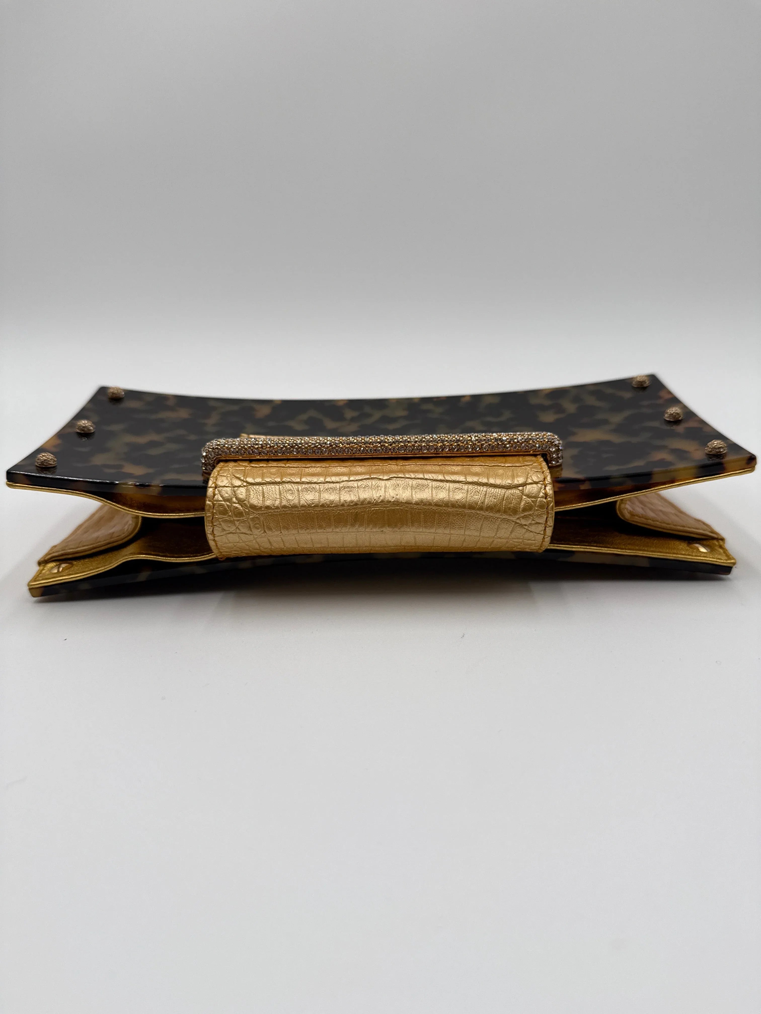 Valentino Garavani Pochette in finitura a Guscio Tartaruga Marrone - Mercatino di Ninni