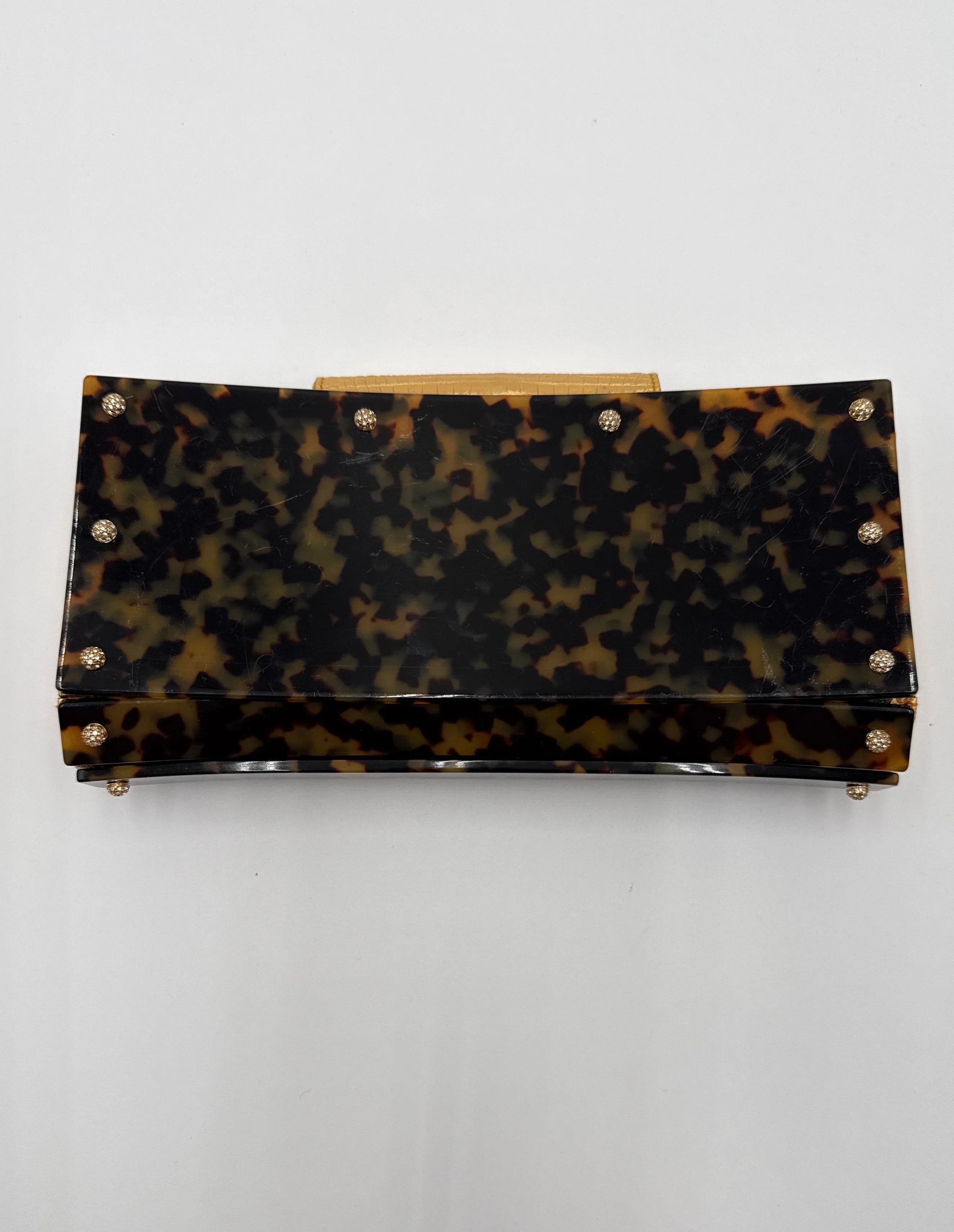 Valentino Garavani Pochette in finitura a Guscio Tartaruga Marrone - Mercatino di Ninni