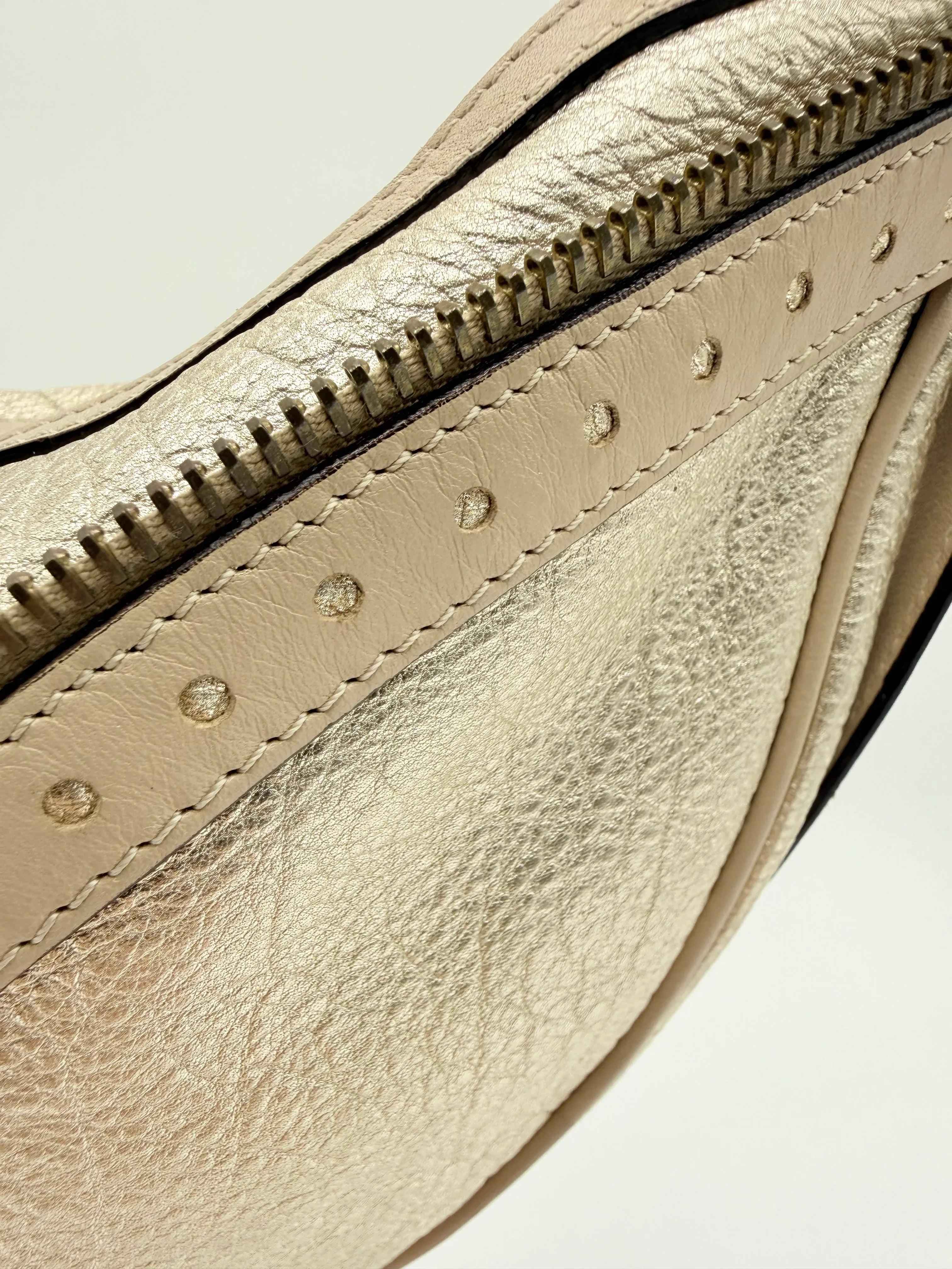 Versace Borsa Vintage Repeat in Pelle Oro Metallizzata