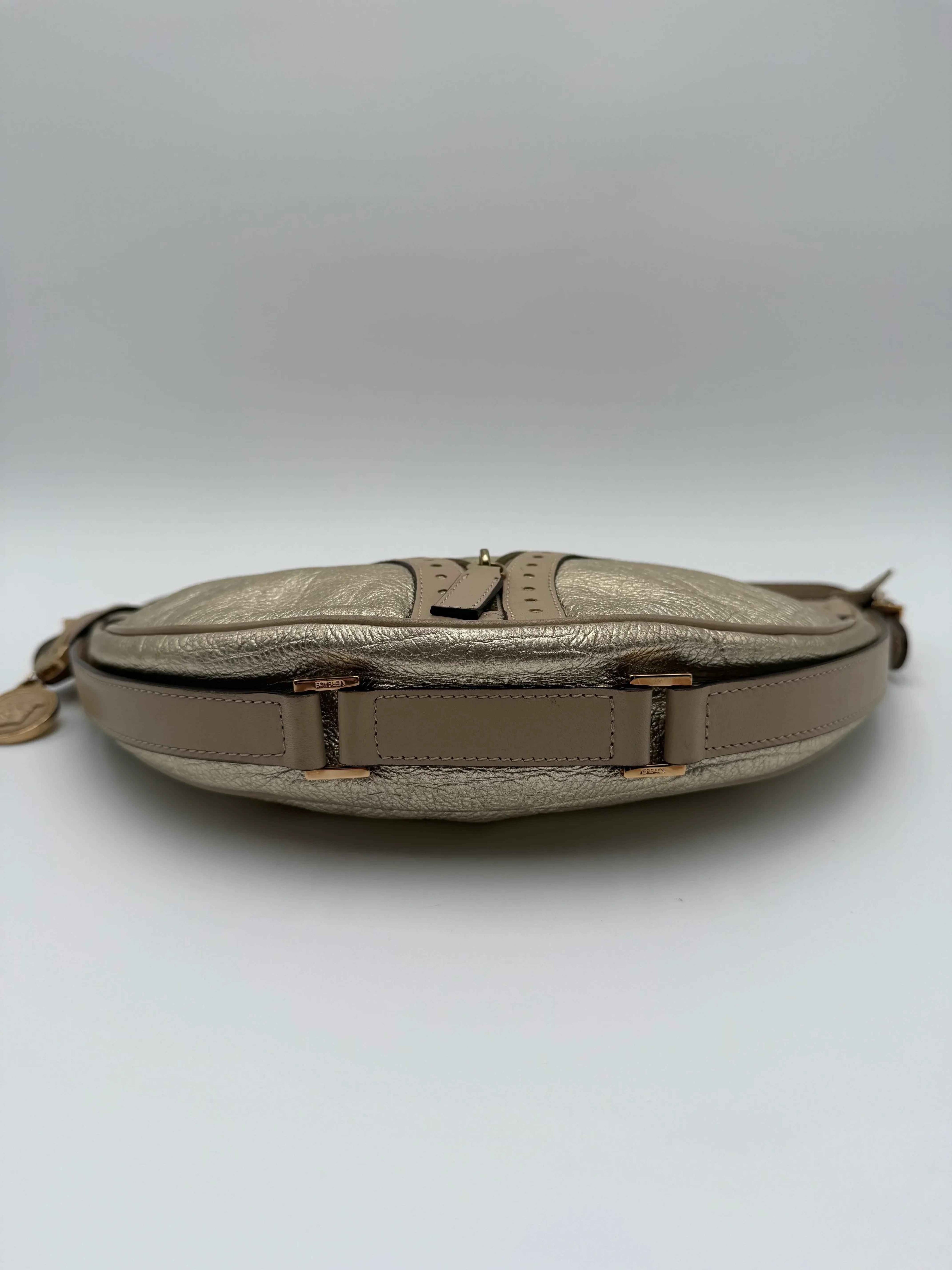 Versace Borsa Vintage Repeat in Pelle Oro Metallizzata