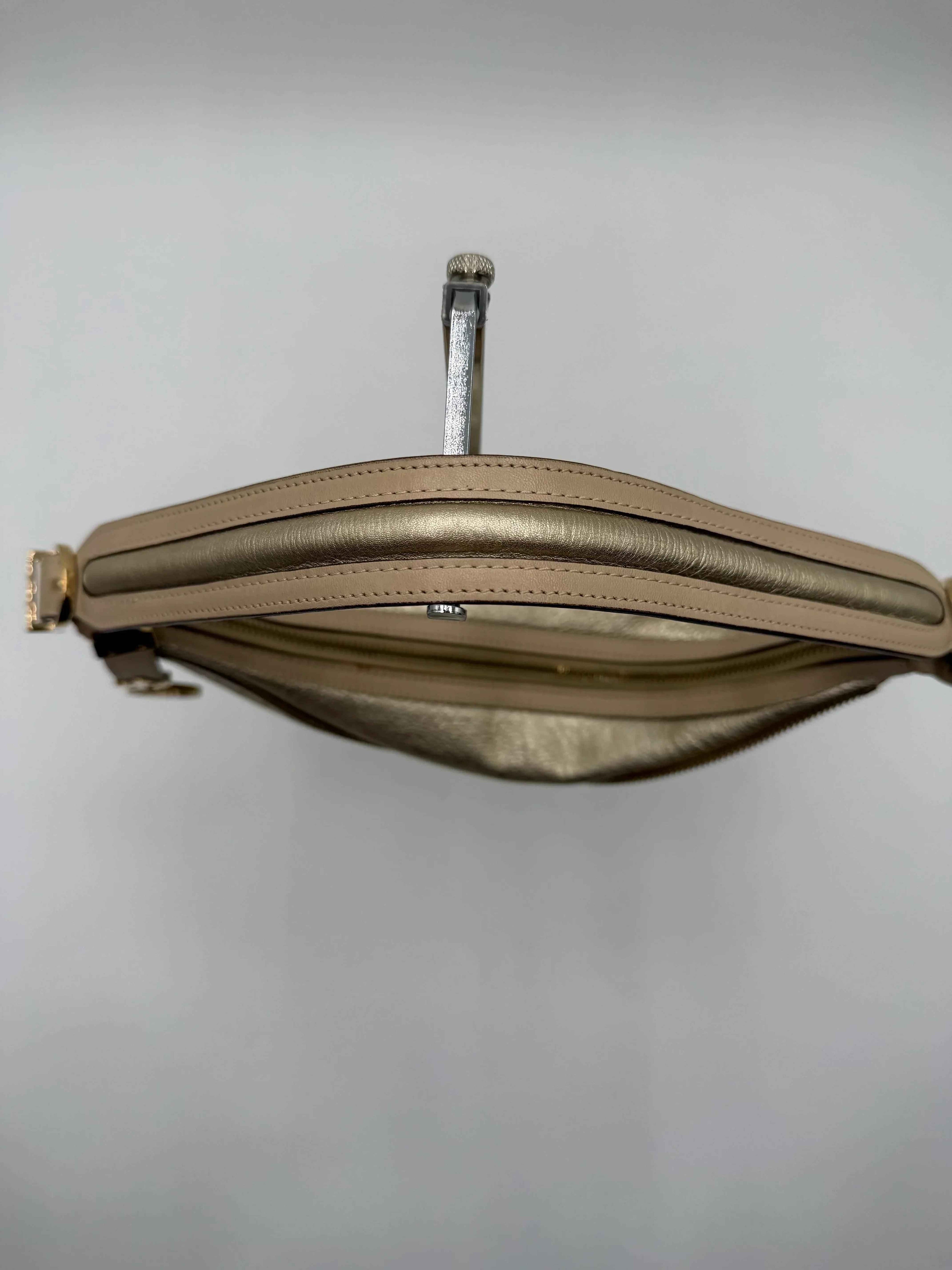 Versace Borsa Vintage Repeat in Pelle Oro Metallizzata
