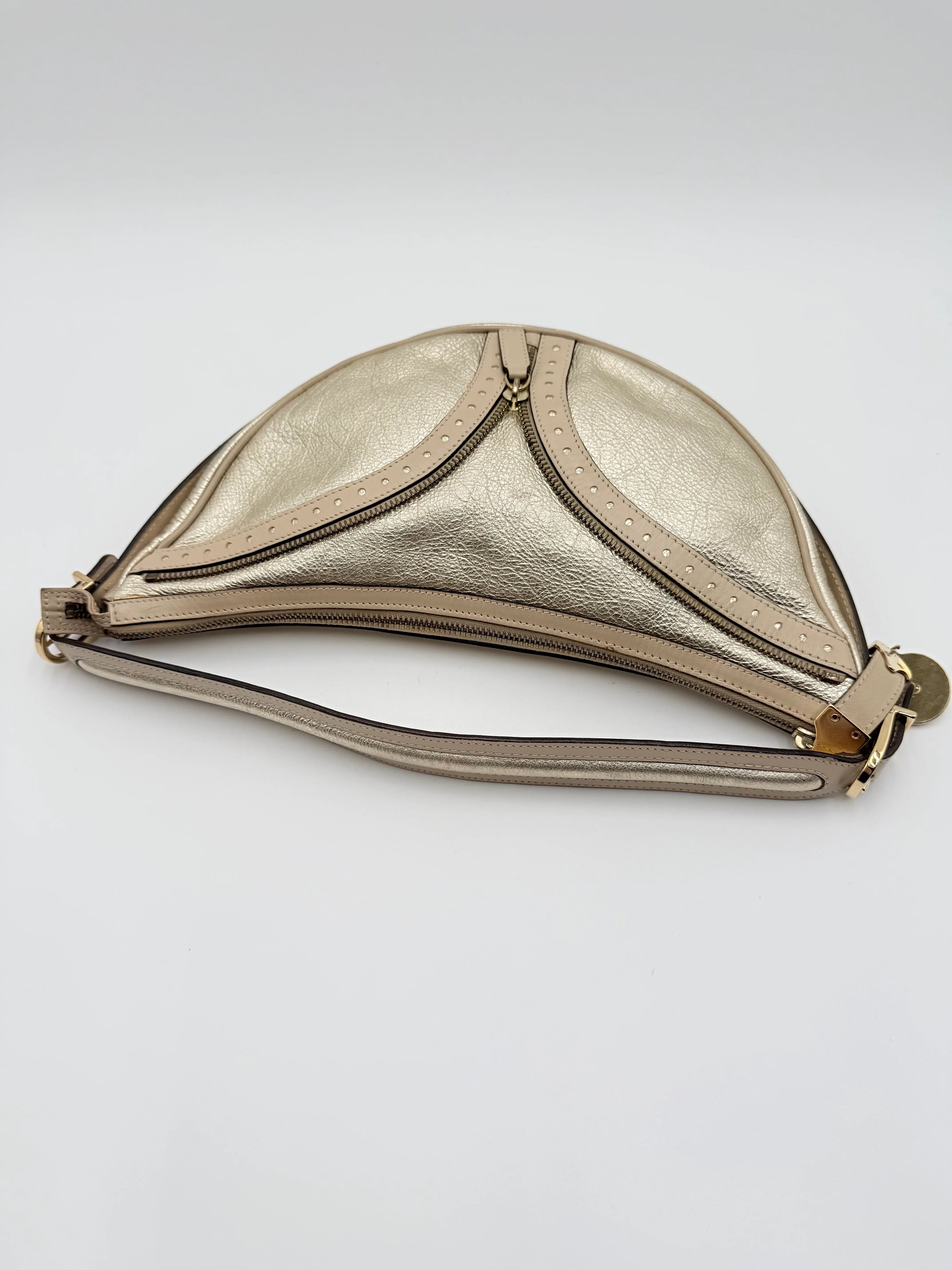 Versace Borsa Vintage Repeat in Pelle Oro Metallizzata - Mercatino di Ninni