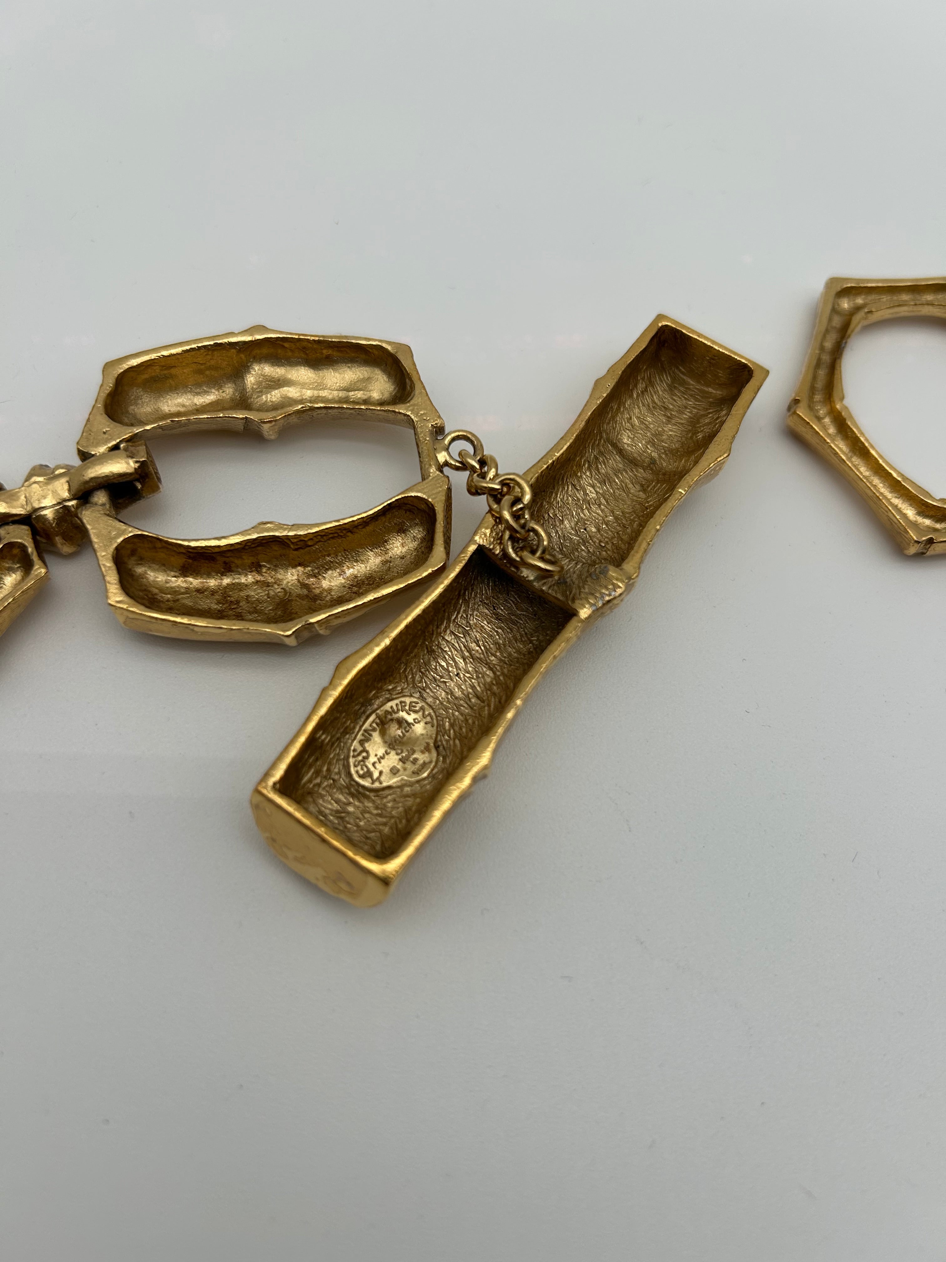 Yves Saint Laurent Cintura a Catena Metallo Oro Yves Saint Laurent