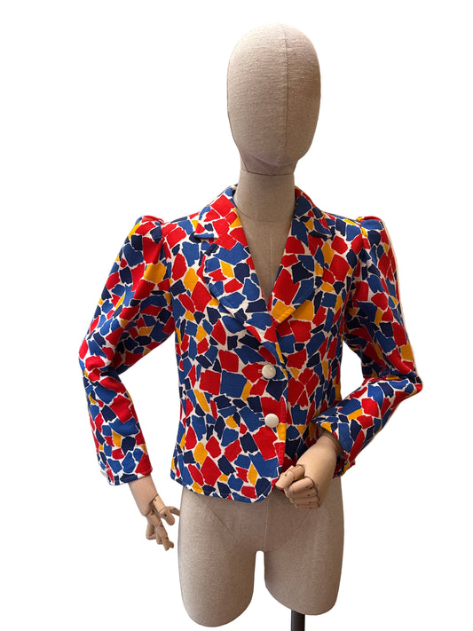 Yves Saint Laurent Giacca Vintage 1982 Motivo Mosaico Yves Saint Laurent